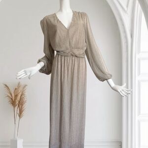 Carla Conti made in Italie Chic Long Sleeve Beige Dress 1X